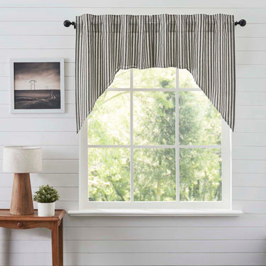 Ashmont Ticking Stripe Swag Set of 2 36x36x16 VHC Brands - The Fox Decor